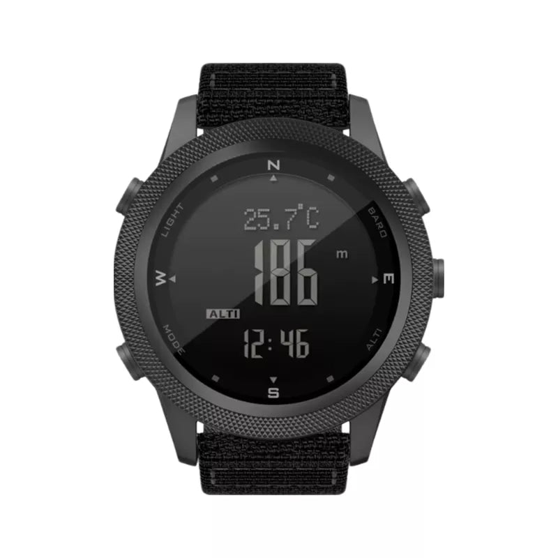 Montre Digitale Outdoor – Altimètre, Baromètre, Thermomètre, Boussole, Étanche 50M, Écran LED 46mm