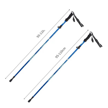 Bâtons de Marche Réglables 95-110 cm – Aluminium, Pointe en Acier Tungstène, Poignée Caoutchouc, 280g