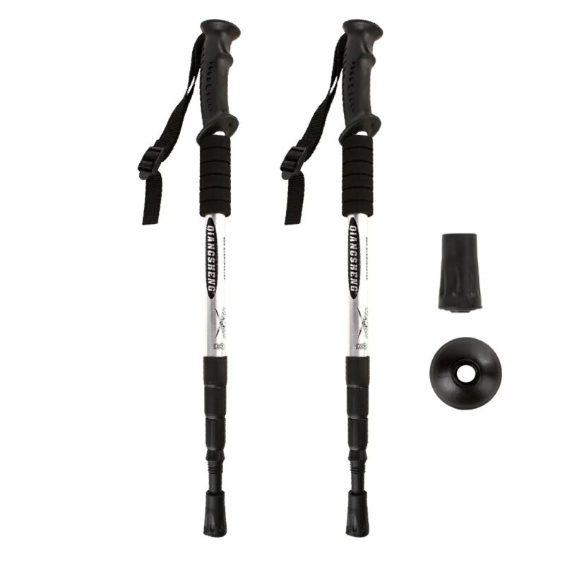 Bâtons de Marche Télescopiques Ultra-Légers et Robustes – Aluminium, Réglables 53-110 cm, Pointe en Acier Tungstène