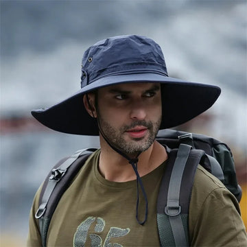 Chapeau de Pêche Été avec Protection UV et Maille Respirante - Large Visière Ajustable pour Activités en Plein Air