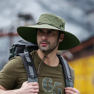 Chapeau de Pêche Été avec Protection UV et Maille Respirante - Large Visière Ajustable pour Activités en Plein Air