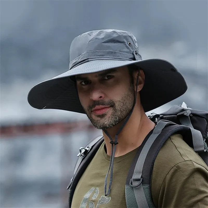 Chapeau de Pêche Été avec Protection UV et Maille Respirante - Large Visière Ajustable pour Activités en Plein Air