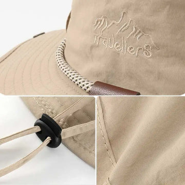 Chapeau de Pêcheur Imperméable Anti-UV en Polyester – Taille Réglable 56-60 cm pour Activités Extérieures