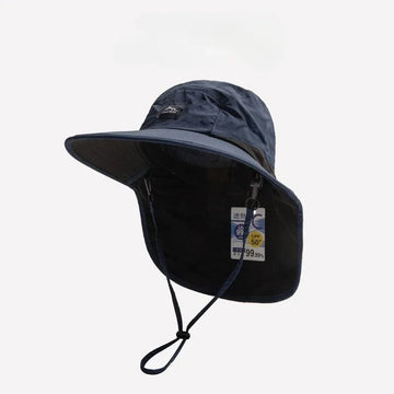 Chapeau de Soleil Unisexe Anti UV Imperméable avec Large Bord et Protection Nuque, Léger et Respirant