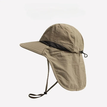 Chapeau de Soleil Unisexe Anti UV Imperméable avec Large Bord et Protection Nuque, Léger et Respirant