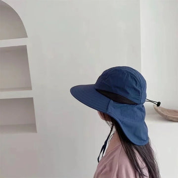 Chapeau de Soleil Unisexe Anti UV Imperméable avec Large Bord et Protection Nuque, Léger et Respirant