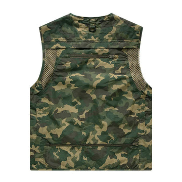 Gilet de Plein Air Camouflage Léger avec Poches Multiples Pratiques