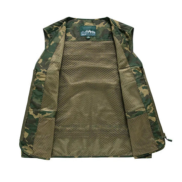 Gilet de Plein Air Camouflage Léger avec Poches Multiples Pratiques