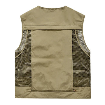 Gilet Homme Respirant Multi-Poches – Veste Sans Manche Idéale pour Activités de Plein Air