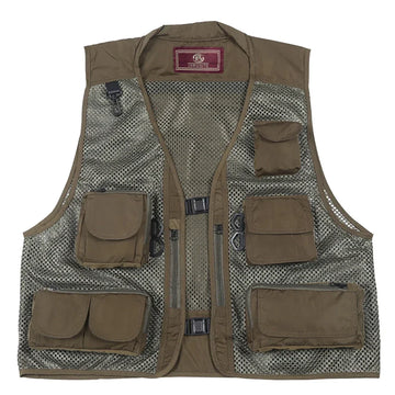 Gilet de Pêche Respirant Multi-Poches Imperméable pour Aventures Extérieures