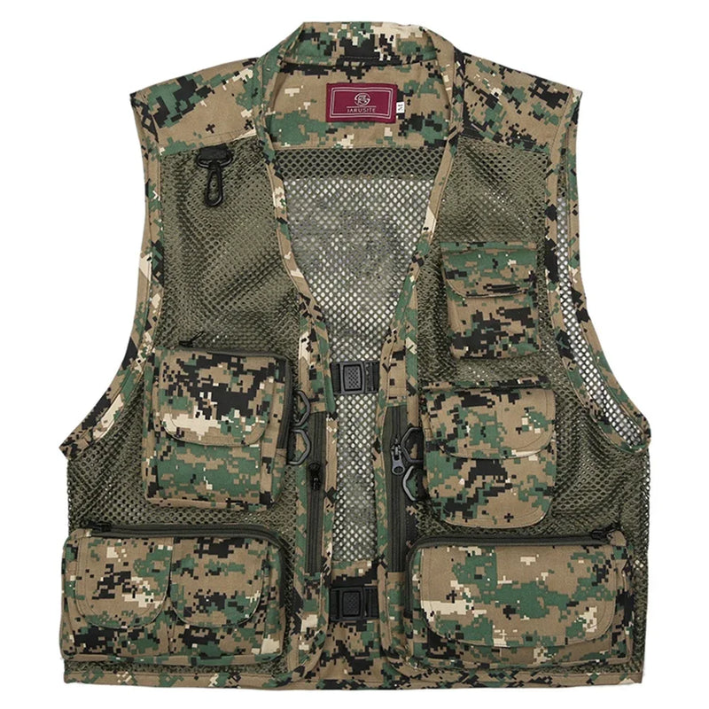 Gilet de Pêche Respirant Multi-Poches Imperméable pour Aventures Extérieures