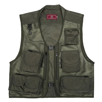 Gilet de Pêche Respirant Multi-Poches Imperméable pour Aventures Extérieures