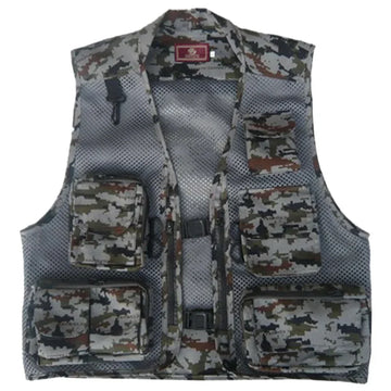 Gilet de Pêche Respirant Multi-Poches Imperméable pour Aventures Extérieures