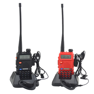 Talkie-Walkie Double Bande VHF/UHF – 128 Canaux, 5W, Radio FM, Batterie 1800mAh, Portée 3 à 5 km