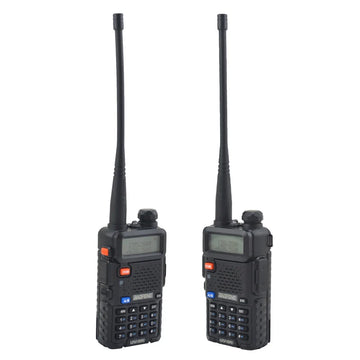 Talkie-Walkie Double Bande VHF/UHF – 128 Canaux, 5W, Radio FM, Batterie 1800mAh, Portée 3 à 5 km