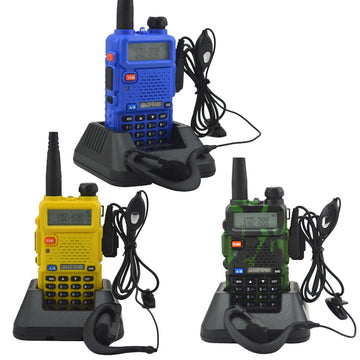Talkie-Walkie Double Bande VHF/UHF – 128 Canaux, 5W, Radio FM, Batterie 1800mAh, Portée 3 à 5 km