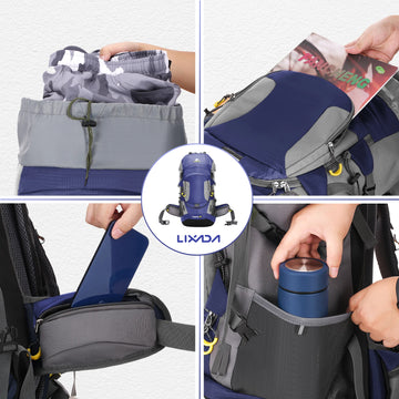 Sac À Dos Homme Imperméable 60L Avec Housse De Pluie Pour Randonnée