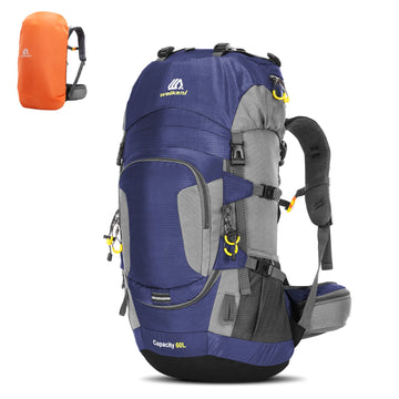 Sac À Dos Homme Imperméable 60L Avec Housse De Pluie Pour Randonnée