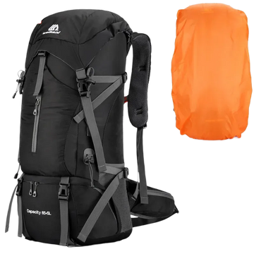 Sac à Dos Femme/Homme 70L en Nylon avec Housse Imperméable pour Camping