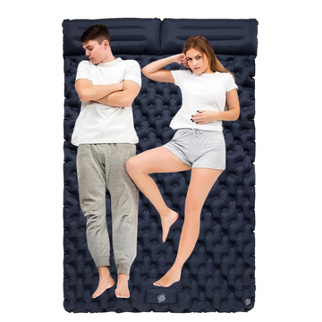 Matelas de Camping Gonflable 2 Personnes avec Pompe Intégrée – Imperméable, 195x130x5 cm, Compact et Léger