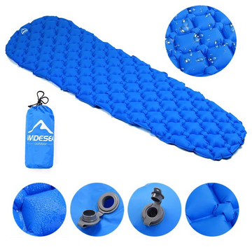 Matelas de Camping Ultra-Léger avec Sac de Gonflage – Imperméable, 190x58x5 cm, 460g, Format Compact 19x9 cm