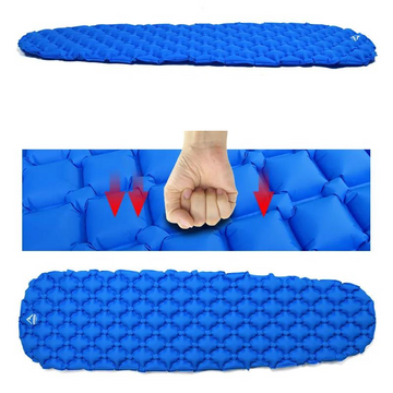 Matelas de Camping Ultra-Léger avec Sac de Gonflage – Imperméable, 190x58x5 cm, 460g, Format Compact 19x9 cm