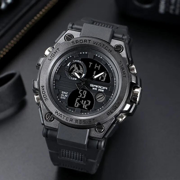 Montre de randonnée élégante avec chronomètre et alarme – Étanche 30M, design moderne