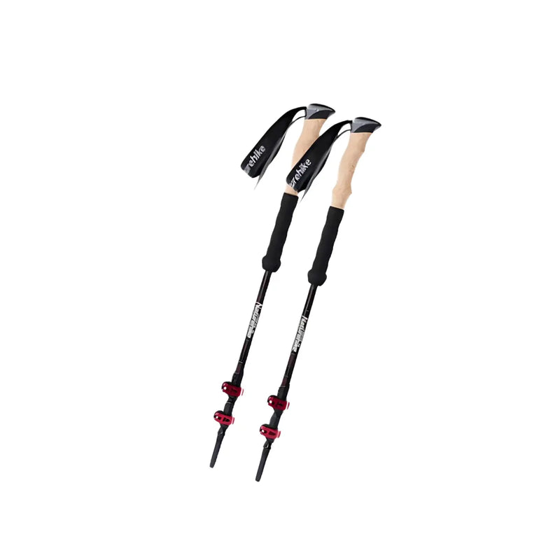 Bâtons de Randonnée Carbone Ultra Légers 135 cm – Télescopiques, Antichoc, Pointe Tungstène, Lot de 2 pour Trekking et Alpinisme