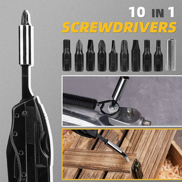 Couteau Multifonction Tactique 10-en-1 en Aluminium et Acier 2CR13 Portable
