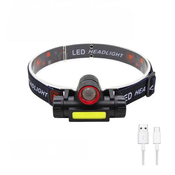 Lampe Frontale LED Rechargeable Étanche Puissante avec Modes d&