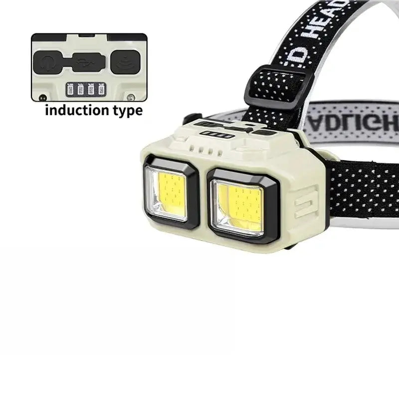 Lampe Frontale Rechargeable Ultra Puissante – Étanche, Légère et Idéale pour Camping et Randonnée