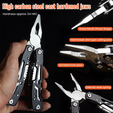 Multi-Outils en Acier Inoxydable – 14 Fonctions Pratiques pour Aventures Extérieures