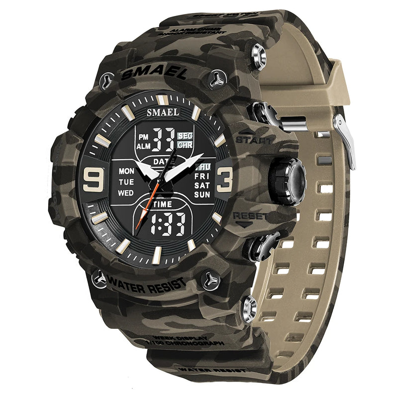 Variant image for Montre Digitale Militaire Imperméable avec Alarme et Double Fuseau Horaire-2