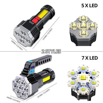 Lampe Torche Rechargeable LED S-141 - Puissante, Étanche, 4 Modes d&