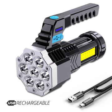 Lampe Torche Rechargeable LED S-141 - Puissante, Étanche, 4 Modes d&