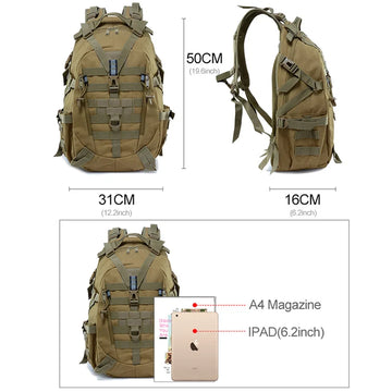Sac à Dos Homme Tactique Molle Imperméable pour Camping et Randonnée