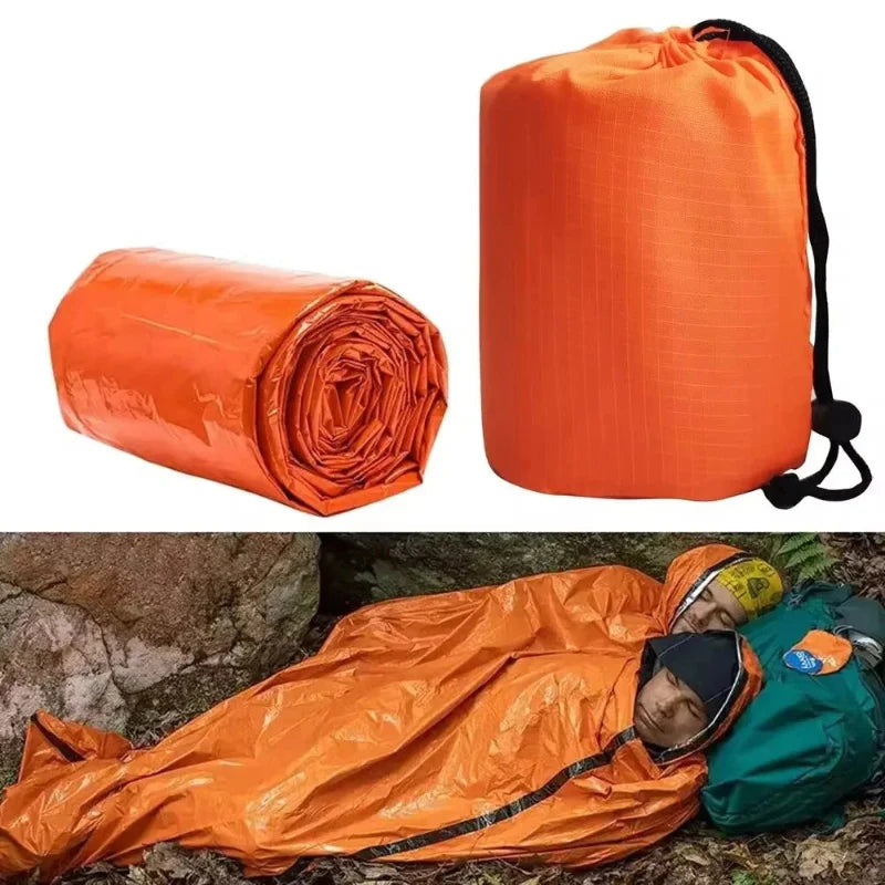 Sac de Couchage de Survie en Mylar Imperméable – 210x90 cm, Isolation Thermique 0°C à -10°C