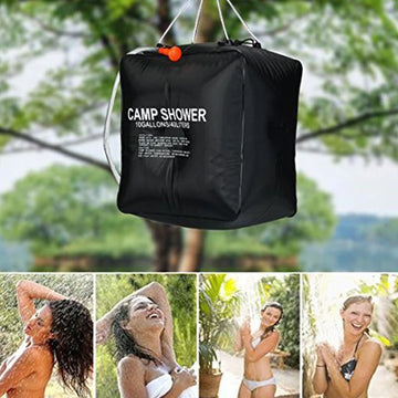 Sac de Douche Solaire 40L pour Camping – Douche Portable avec Pommeau, Chauffage Naturel, Grande Capacité