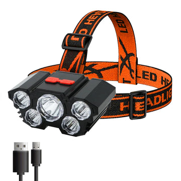 Lampe Frontale LED Rechargeable Étanche 5 Modes - Lampe de Poche Idéale pour Camping et Aventure