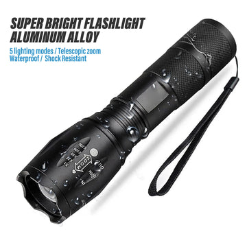 Lampe Torche LED Ultra Puissante en Aluminium - 5 Modes d&