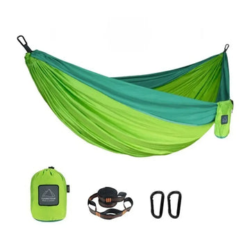 Hamac de Camping Ultra-Résistant 270x140 cm – Nylon 210T Haute Densité, Charge 300kg, Léger et Compact avec Sac de Rangement