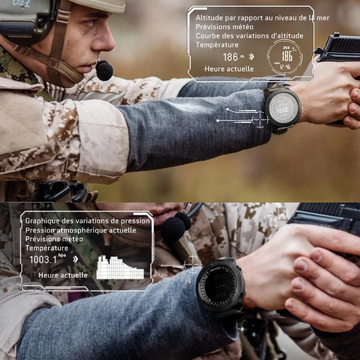 Montre de Sport Outdoor Multifonction – Altimètre, Baromètre, Thermomètre, Étanche 50M, Autonomie 360 Jours
