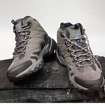 Bottes Randonnée Homme Hiver en Cuir Suédé – Chaudes et Antidérapantes, Idéales pour Trekking et Combat