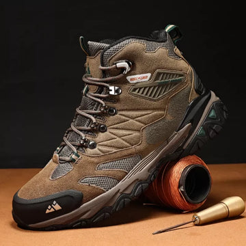 Bottes Randonnée Homme Hiver en Cuir Suédé – Chaudes et Antidérapantes, Idéales pour Trekking et Combat