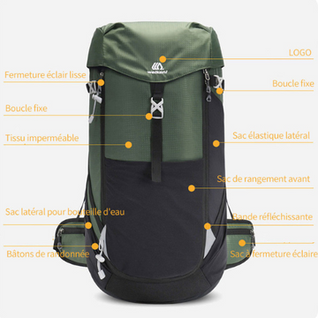 Sac à Dos de Randonnée 50L Étanche et Résistant – Idéal pour les Aventuriers