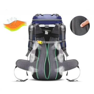 Sac À Dos Homme Imperméable 60L Avec Housse De Pluie Pour Randonnée